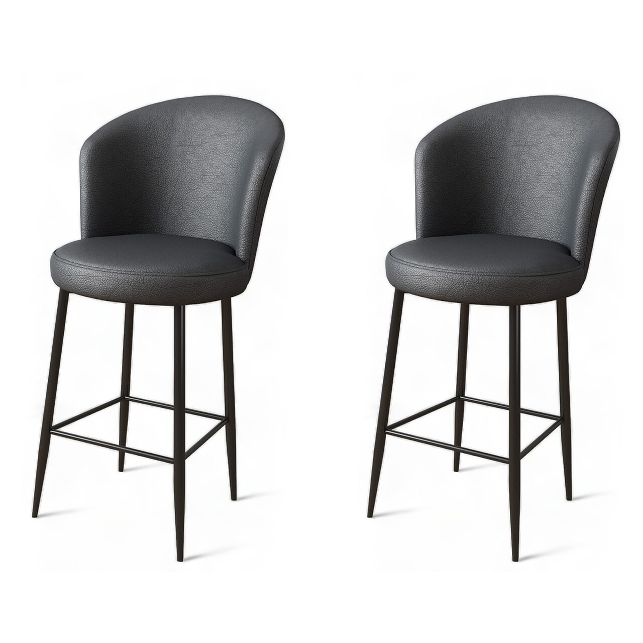 Set scaun de bar (2 bucăți), Hanah Home, Uras, Antracit / Negru - imagine 5
